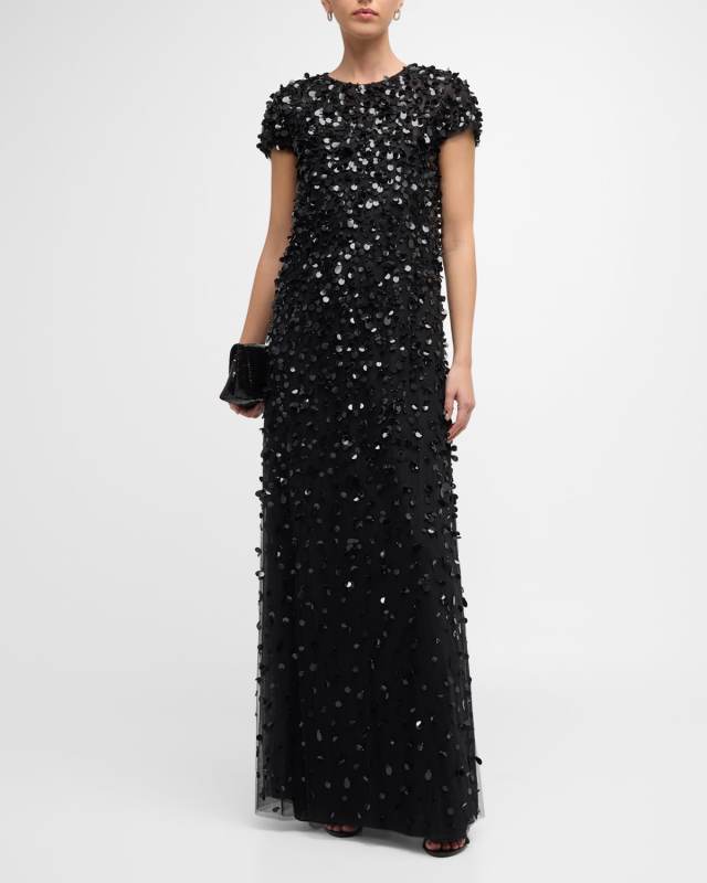 Embellished Sequin Gown